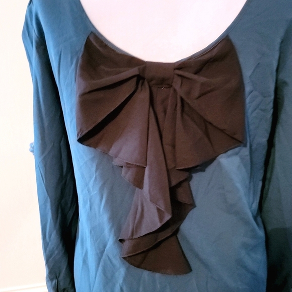 Cable & Gauge Teal Bow Back Mini Dress - Picture 4 of 6
